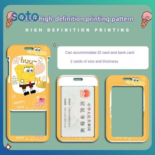 ♫ Spongebob Card Holder Set Bus Meal Card Access Control Work Card Document Work Card School Card Protective Cover อุปกรณ์ตกแต่งกลางแจ้ง