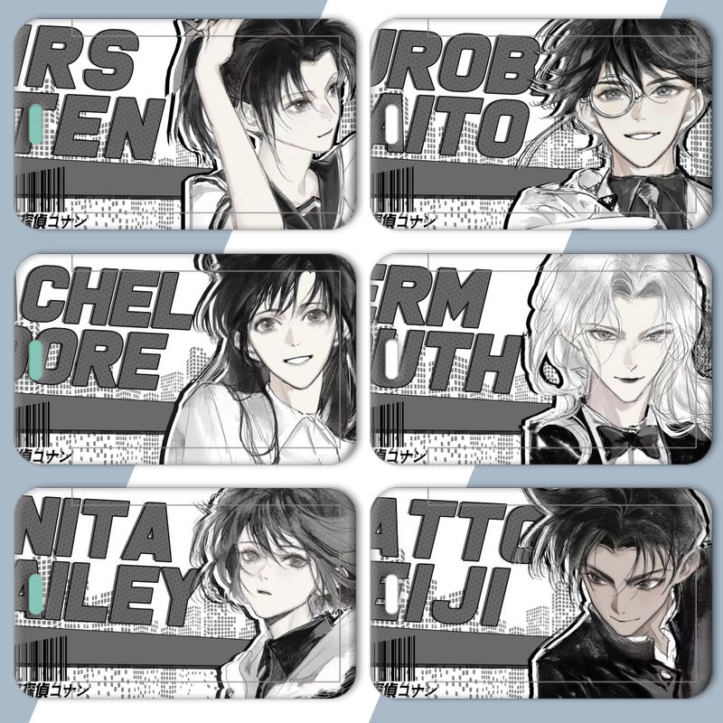 อะนิเมะการ์ตูนนักสืบ Conan รุ่นใหม่นักเรียนโรงเรียน ID Card Name Card Holder MRT Card Bank Card Case