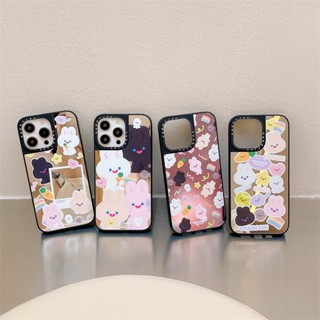 Casetify เคสโทรศัพท์มือถือ TPU กันกระแทก ลายกระต่าย และเพื่อน มีกระจกด้านข้าง สําหรับ iPhone 14 Pro MAX 11 12 13 Pro MAX 14 Plus