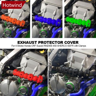 Hotwind ฝาครอบท่อไอเสียรถจักรยานยนต์ พร้อมแคลมป์หนีบ สําหรับ 4 จังหวะ Honda CRF Suzuki RMZ400 450 SHERCO SEFR D2N3