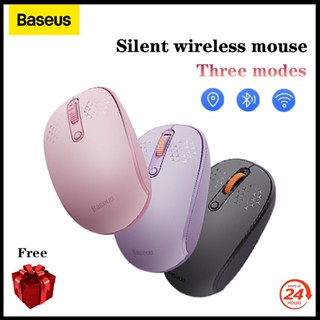 Baseus เมาส์เกมมิ่งบลูทูธไร้สาย 2.4GHz ความไวสูง ขนาดเล็ก ไร้เสียง