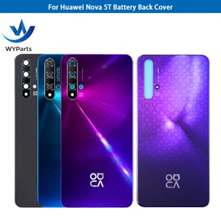 สําหรับ Huawei Nova 5T แบตเตอรี่ ฝาครอบด้านหลัง เคสประตูด้านหลัง พร้อมเลนส์กล้อง เปลี่ยนกาว