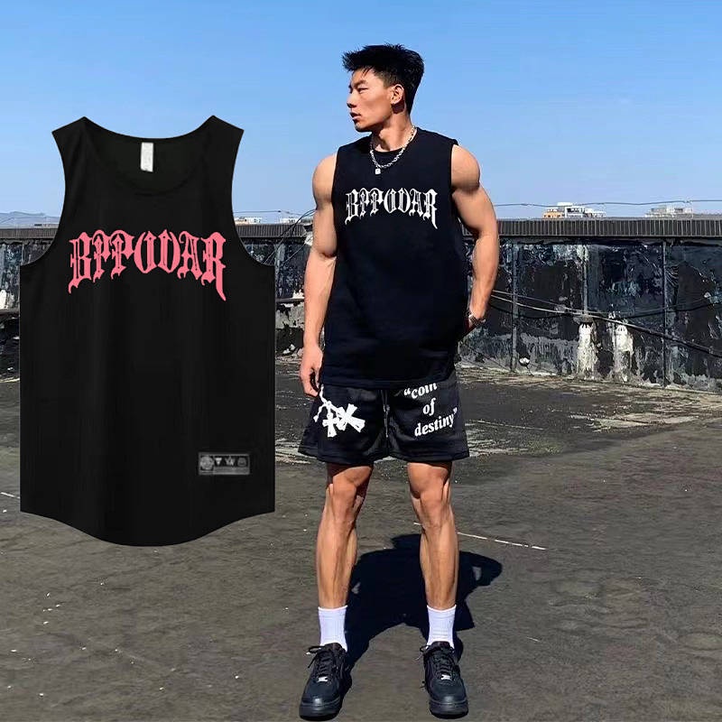 American Street Basketball Training Sleeveless Basketball Clothes Leisure Sports Running Fitness Mes