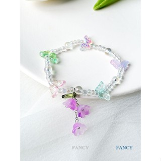 Fancy สร้อยข้อมือ จี้โบว์ ดอกไม้ หัวใจ ลูกปัด เครื่องประดับแฟชั่น มิตรภาพ เครื่องประดับ สําหรับเด็กผู้หญิง