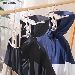 [TheVatifly] ไม้แขวนเสื้อพลาสติก พร้อมคลิปหนีบหมวก 360° Rotag ชั้นวางเสื้อกันหนาว คอเต่า มีฮู้ด สําหรับห้องน้ํา ระเบียง [Preferred]