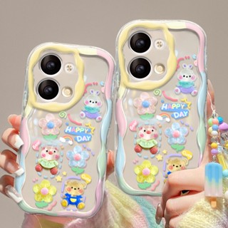 เคส OPPO Reno 8T 8Z 7Z 5G เคส OPPO Reno 8 5G เคส เคสโทรศัพท์มือถือ แบบใส ขอบครีม กันตก ลายตุ๊กตา สามมิติ สําหรับ