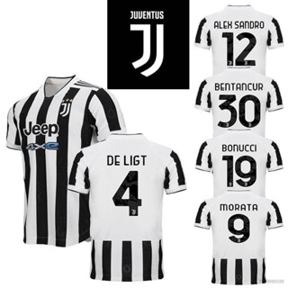 Np2 2021-2022 Juventus F.C. เสื้อกีฬาแขนสั้น ลายทีมชาติฟุตบอล De Ligt Sandro Morata Bonucci ทรงหลวม