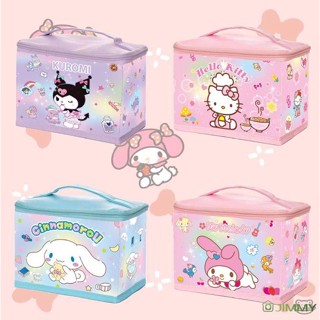 SANRIO กระเป๋าเครื่องสําอาง ขนาดใหญ่ จุของได้เยอะ ลายการ์ตูน Kulomi Hello Kitty Cinnamoroll เหมาะกับการเดินทาง