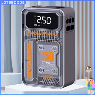 ★ Lotsgoods.th ★เครื่องปั๊มลมยางรถยนต์ หน้าจอ LCD 60W Type-C