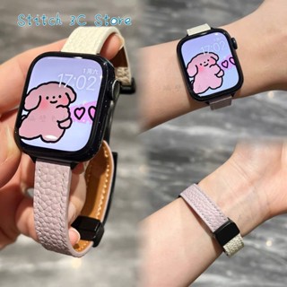 สายนาฬิกาข้อมือหนัง สําหรับ Apple Iwatch series 8 7 6 5 SE 4 3 45 44 42 41 40 38 มม.
