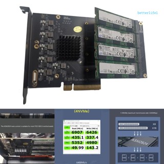 Btm อะแดปเตอร์การ์ดขยาย PCIe4 0 X16 เป็น NVME 2280 SSD RAID 1 ช่อง เป็น 4 ช่อง