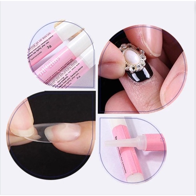 778 กาวสำหรับติดเล็บปลอม หลอดชมพู  ขนาด 2g. กาวหลอดชมพู แพ็ค10ชิ้น