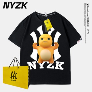 Nyzk เสื้อยืดลําลอง ผ้าฝ้ายแท้ แขนสั้น คอกลม พิมพ์ลายมังกร แฟชั่นฤดูร้อน สําหรับคู่รัก