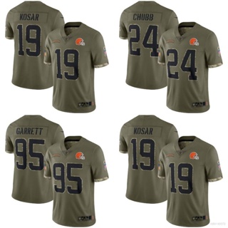 เสื้อยืดกีฬาแขนสั้น ลายทีมฟุตบอล QY NFL Cleveland Browns Jersey Kosar Garrett Chubb สําหรับผู้ชาย