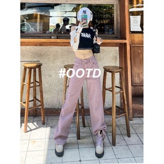 OOTD SHOP กางเกงขายาว กางเกงยีนส์ผู้หญิง ผู้หญิงแฟชั่นเกาหลี  A97L0QL