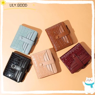 LILY กระเป๋าสตางค์ ใบสั้น มีซิป ลายหิน ขนาดเล็ก