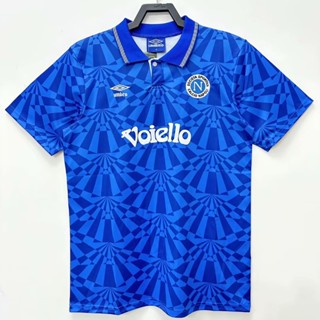 เสื้อกีฬาแขนสั้น ลายทีมชาติฟุตบอล Napoli 1991-93 ชุดเหย้า สไตล์วินเทจ แห้งเร็ว ไซซ์ S-XXL สําหรับผู้ชาย