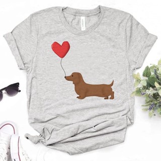 เสื้อท็อป ลายการ์ตูนอนิเมะ Dachshund แฟชั่นฤดูร้อน สไตล์สตรีท สําหรับผู้หญิง 2000s