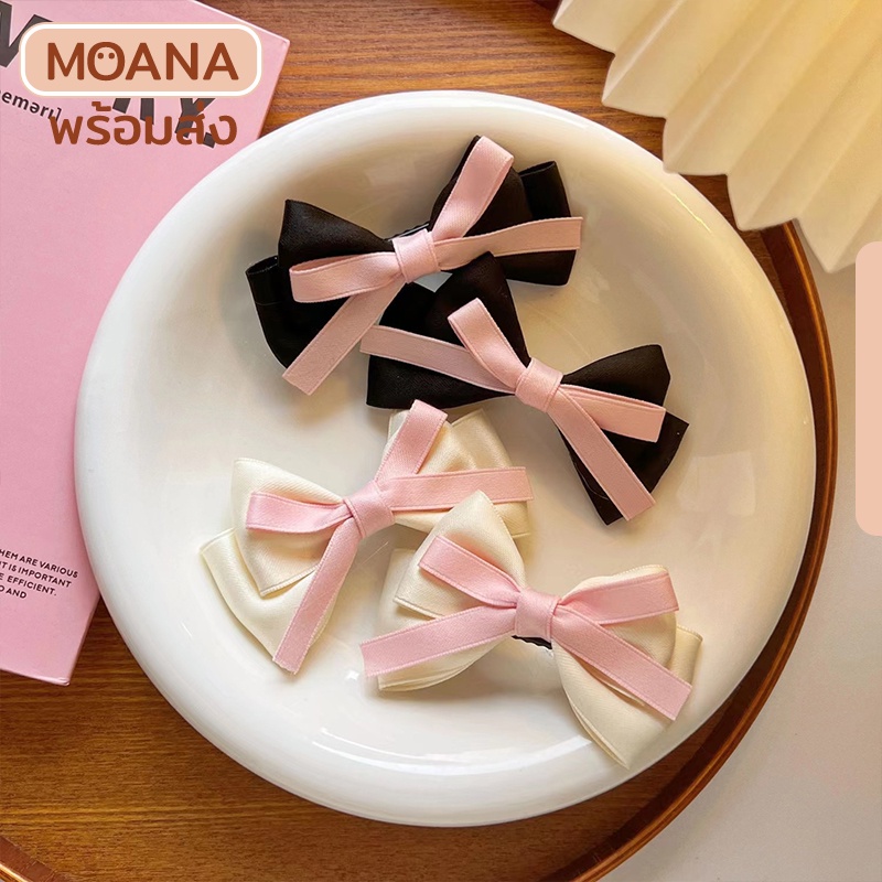 พร้อมส่งไทย : กิ๊บ หนีบโบว์ 2 สี ขาว ดำ กิ๊บเล็ก น่ารัก มุ้งมิ้ง สไตล์เกาหลี กิ๊บติดผม - รูปที่ 5