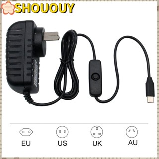 Shououy แท่นชาร์จ ปลั๊ก US EU 100-240V สวิตช์ปุ่มชาร์จ สําหรับ Raspberry Pi 4