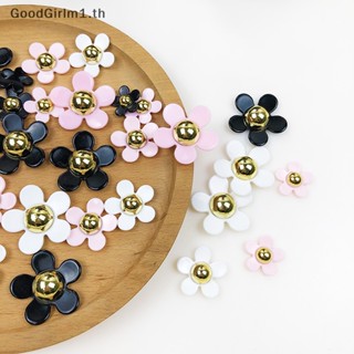 Goodgirlm1 Ch พร้อมส่ง บักเกิลติดรองเท้า ลายดอกเดซี่ ดอกทานตะวัน สีขาว สําหรับเด็กผู้หญิง