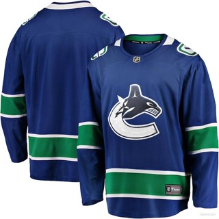 Hq1 NHL Vancouver Canucks เสื้อกีฬาแขนยาว สีฟ้า พลัสไซซ์ QH1