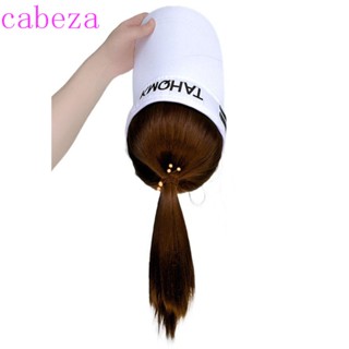 Cabeza หมวกเบสบอล วิกผมหางม้า แบบสั้น ปรับได้ สีขาว มองไม่เห็น เครื่องประดับผม สําหรับผู้หญิง เหมาะกับฤดูร้อน