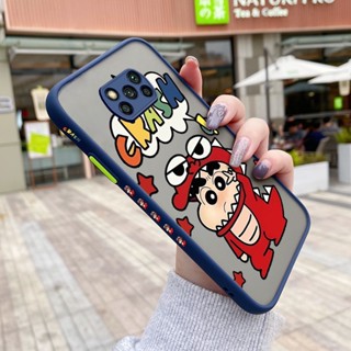 เคสซิลิโคนใส ขอบสี่เหลี่ยม กันกระแทก ลายการ์ตูนชินจัง สําหรับ Xiaomi POCO X3 X3 NFC X3 Pro X3 GT