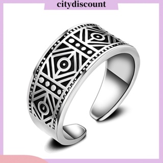 &lt;citydiscount&gt; แหวนเปิด รูปสี่เหลี่ยมขนมเปียกปูน สไตล์วินเทจ เครื่องประดับ สําหรับผู้ชาย ผู้หญิง