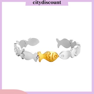 &lt;citydiscount&gt; แหวนเปิดข้อมือ รูปปลาน้อย ปรับได้ สําหรับผู้หญิง