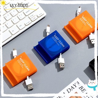 Lily กล่องเก็บสายชาร์จ USB แบบพกพา หมุนได้ 2 ชิ้น