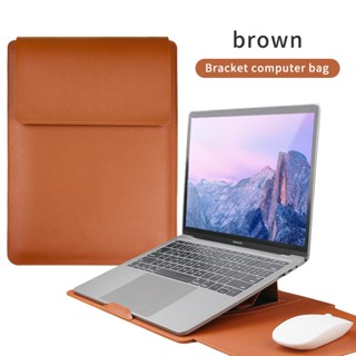 เคสหนัง PU พร้อมขาตั้ง และแผ่นรองเมาส์ สําหรับ Macbook Air Pro 13 M2 13.6 14.2 15.3 16 นิ้ว