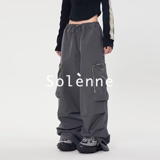 Solenne  กางเกงขายาว กางเกงคาร์โก้ Vintage Cargo pants 2023 NEW Style สไตล์เกาหลี คุณภาพสูง Trendy สบาย A20M07W 36Z230909