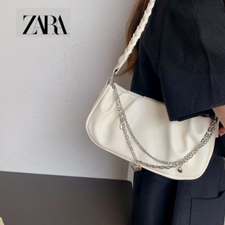 Zara กระเป๋าถือ กระเป๋าสะพายไหล่ ขนาดเล็ก ลายก้อนเมฆ สําหรับสตรี