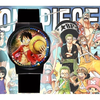 ★One Piece★นาฬิกาข้อมือ LED หน้าจอสัมผัส ลายการ์ตูนลูฟี่ และช็อปเปอร์ สําหรับนักเรียน