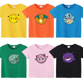 เสื้อยืด พิมพ์ลาย Pikachu Pocket Monster หลากสี เหมาะกับของขวัญ แฟชั่นสําหรับเด็ก