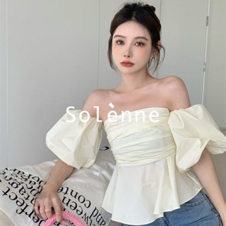 Solenne  เสื้อครอป เสื้อยืดผู้หญิง ครอป baby tee สาวเรโทร 2023 NEW Style fashion พิเศษ สบาย สไตล์เกาหลี A29J1IH 36Z230909