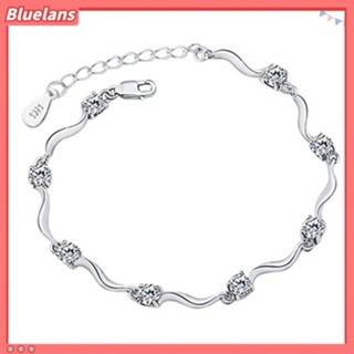 Bluelans สร้อยข้อมือโซ่ เงินแท้ 925 ประดับคริสตัล ไม้ไผ่ เครื่องประดับแฟชั่น สําหรับผู้หญิง