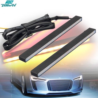 Rctown แถบไฟเลี้ยว LED DRL 800LM 29LED 12V สองสี สําหรับรถยนต์