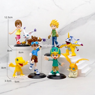 โมเดลฟิกเกอร์ อนิเมะ Digimon Adventure Yagami Taichi Ishida Yamato Agumon Gabumon สําหรับตกแต่งโต๊ะ