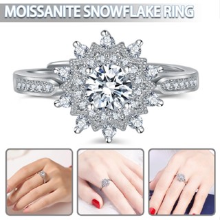 New Snowflake Adjustable Ring 925 Sterling Silver Ring Women Girl Jewellery Gift