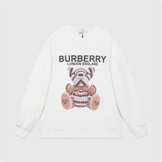 Fashion Bu542rberry เสื้อกันหนาว แขนยาว ผ้าฝ้าย พิมพ์ลายหมี สําหรับผู้ชาย และผู้หญิง