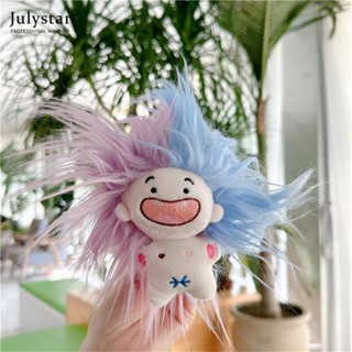 JULYSTAR Missing Teeth Pp Cotton Toothless Dolls Keychain, Missing Teeth Pp Cotton Toothless Dolls Keychain, ผัดผมไม่มีเสื้อผ้า DIY ทรงผมตุ๊กตาสั้นตกแต่งบ้าน