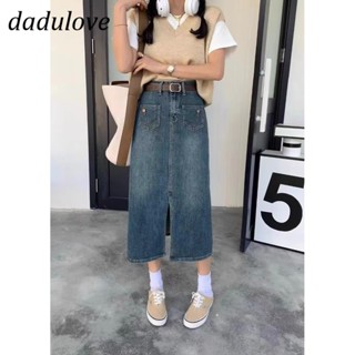 DaDulove💕 New American Ins High Street Washed Denim Skirt Niche High Waist A- line Skirt Bag Hip Skirt