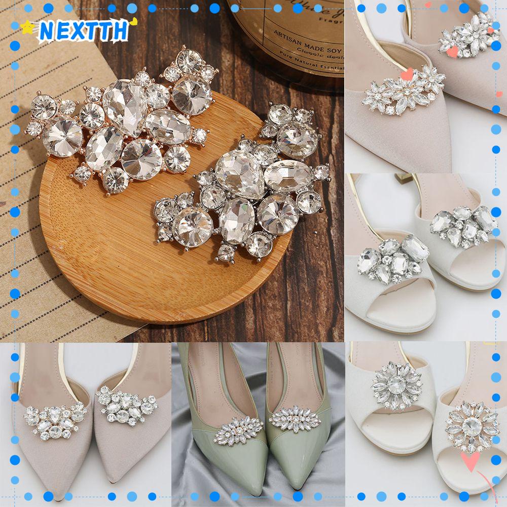 Nextth 1 ชิ้น ตกแต่งรองเท้า คลิป ผู้หญิง ส้นสูง เจ้าสาว เสน่ห์ หัวเข็มขัด
