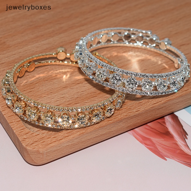[jewelryboxes] สร้อยข้อมือ คริสตัล พลอยเทียม หลายชั้น แฟชั่น สําหรับผู้หญิง งานแต่งงาน กําไลข้อมือ เครื่องประดับเจ้าสาว