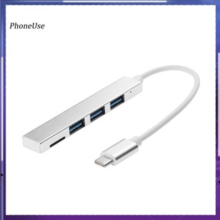 Phoneuse 4 in 1 อะแดปเตอร์ฮับ USB 31 Type-C เป็น USB 30 TF สําหรับ MacBook Pro Air