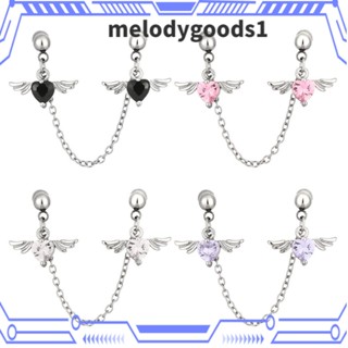 Melodygoods1 จิวเจาะร่างกาย ต่างหู แบบห้อย รูปปีกนางฟ้า 1.2 มม.