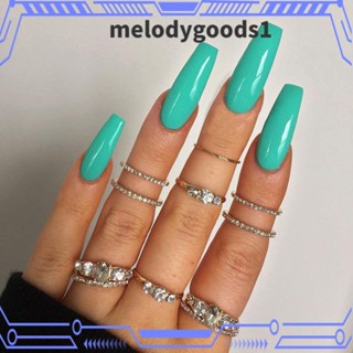 MELODYGOODS1 เล็บปลอม แบบกด สําหรับตกแต่งเล็บ จํานวน 24 ชิ้น ต่อกล่อง