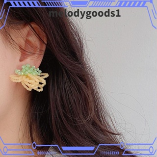 MELODYGOODS1 เครื่องประดับ ต่างหู แบบสานมือ แฟชั่นฤดูใบไม้ผลิ และฤดูร้อน